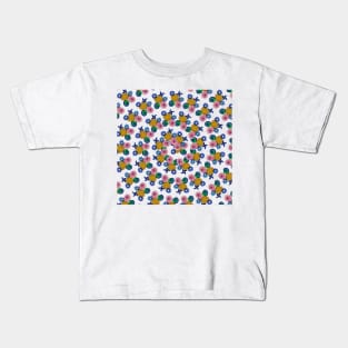 Bright Cute Attractive Floral Spiral Pattern Kids T-Shirt